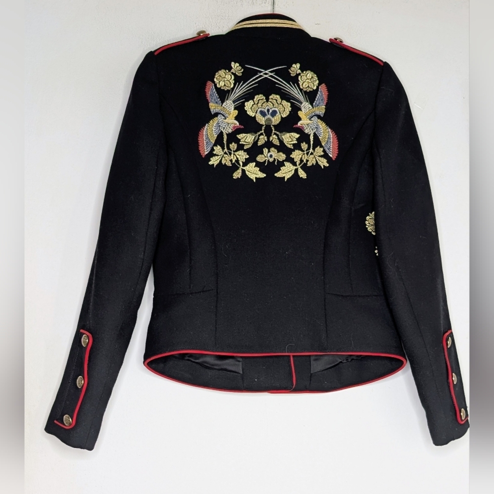 Zara military style jacket w/ embroidery size small - Picture 5 of 6